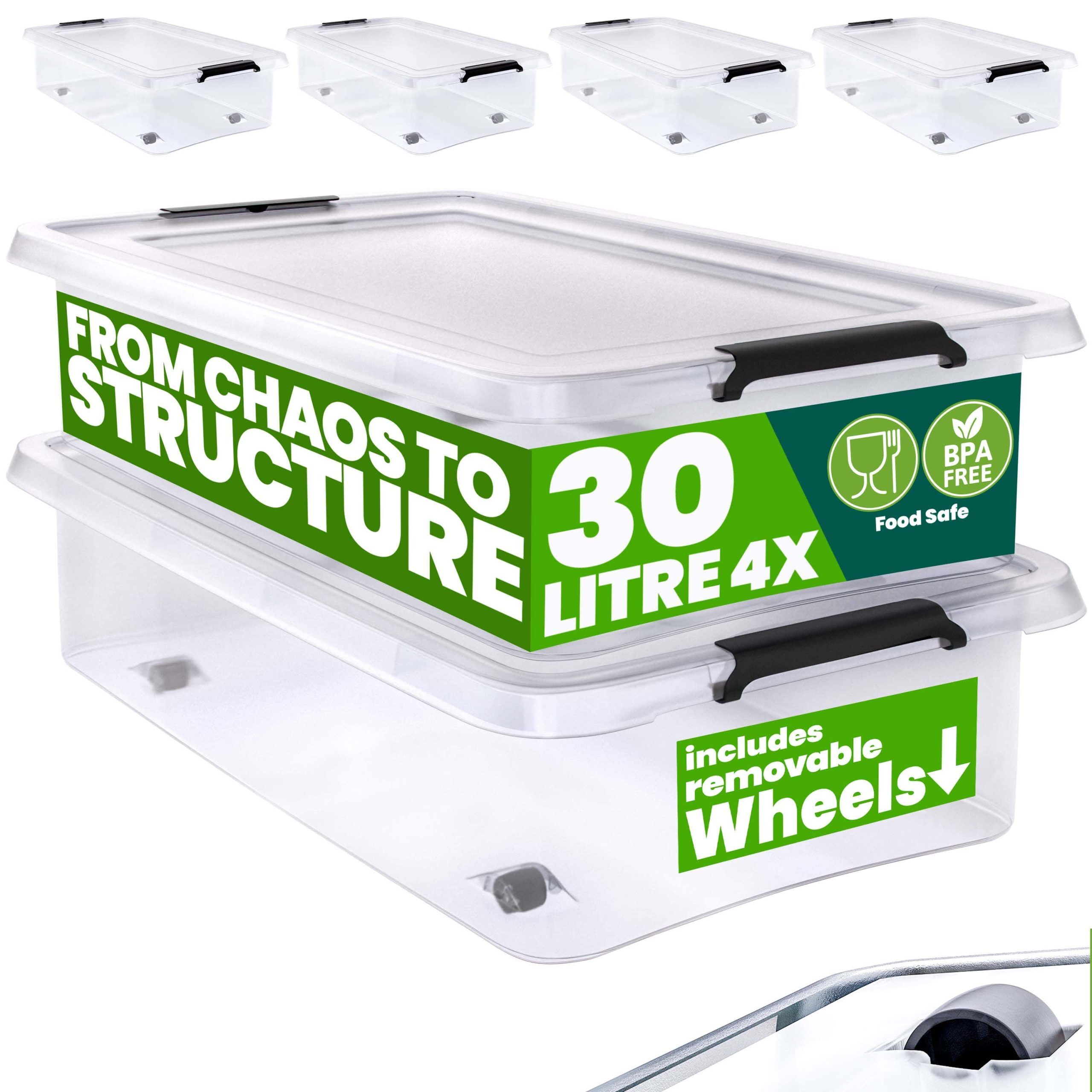Aufbewahrungsbox 4er-Set Transparent 60x40x17cm 30L