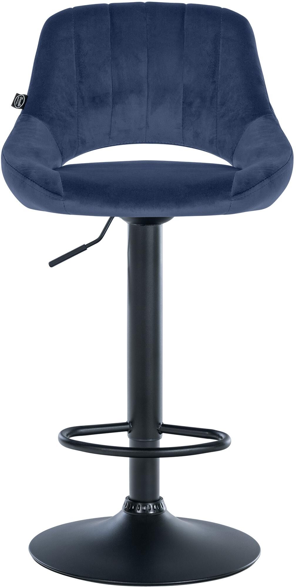 Barhocker Milet Samt schwarz, blau
