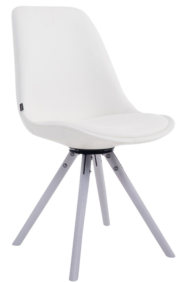 625290 Besucherstuhl Calais Drehbar Weiß Rund, weiß
