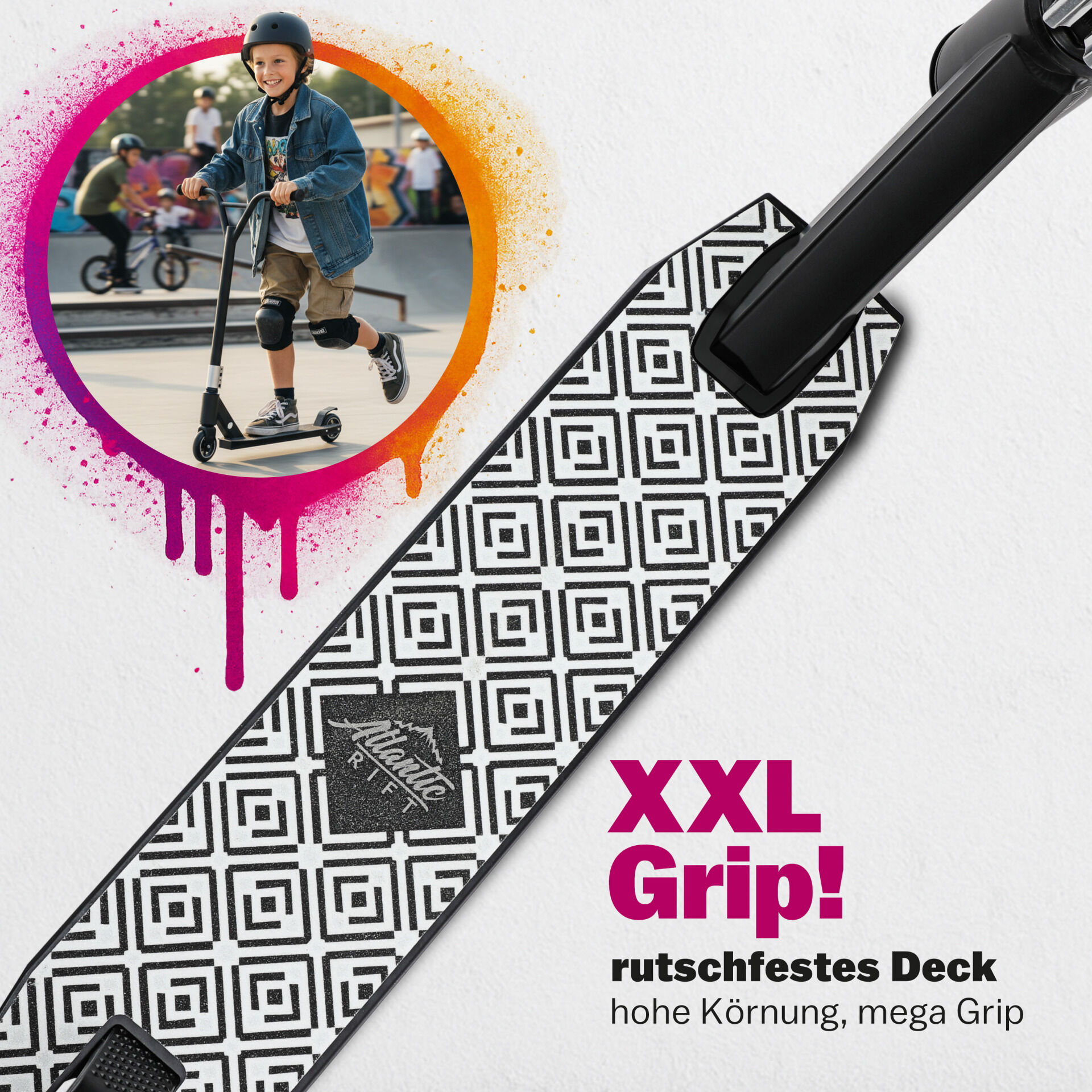 Stuntscooter Tundra Premium Schwarz/Weiß