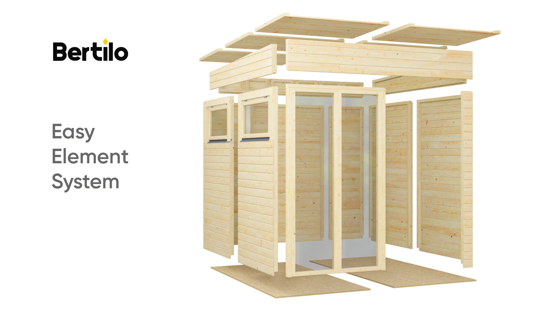 Gartenhaus Holz Pentus 2 Office naturbelassen 223 x 230 cm
