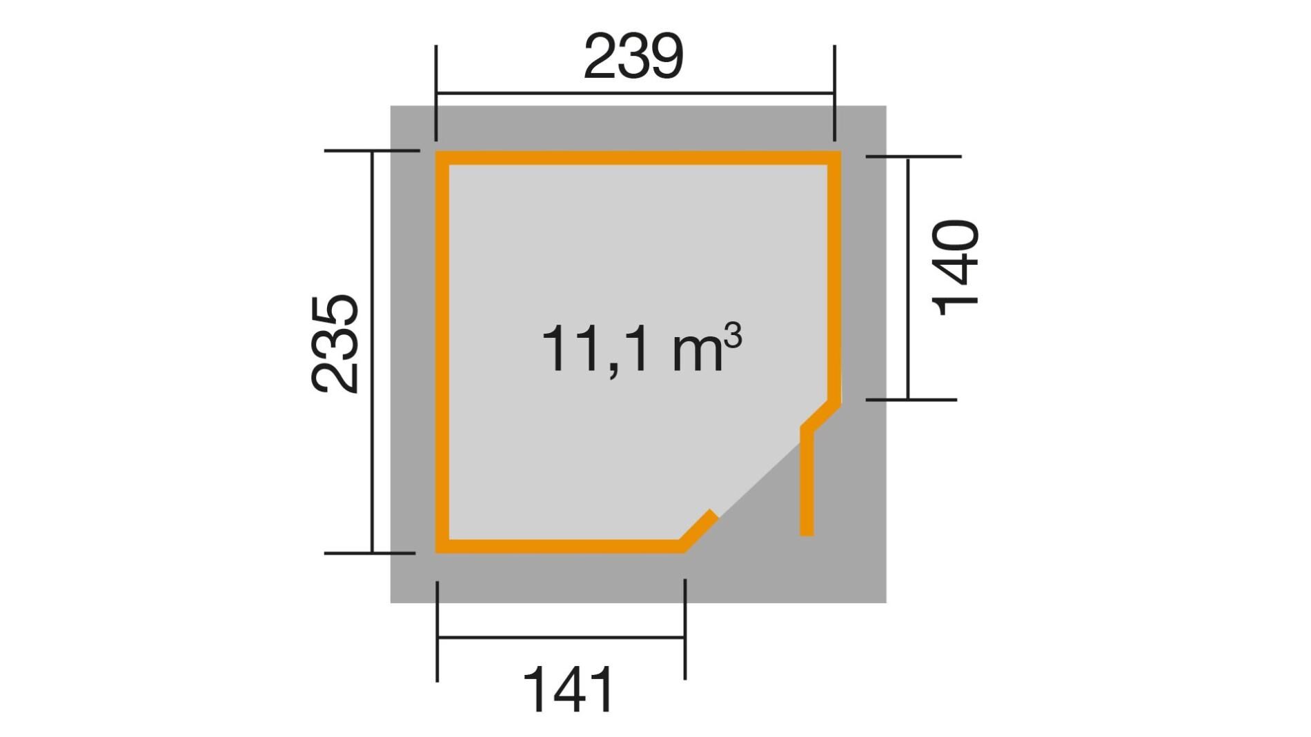 weka Gartenhaus 229 - 2,7x2,7m