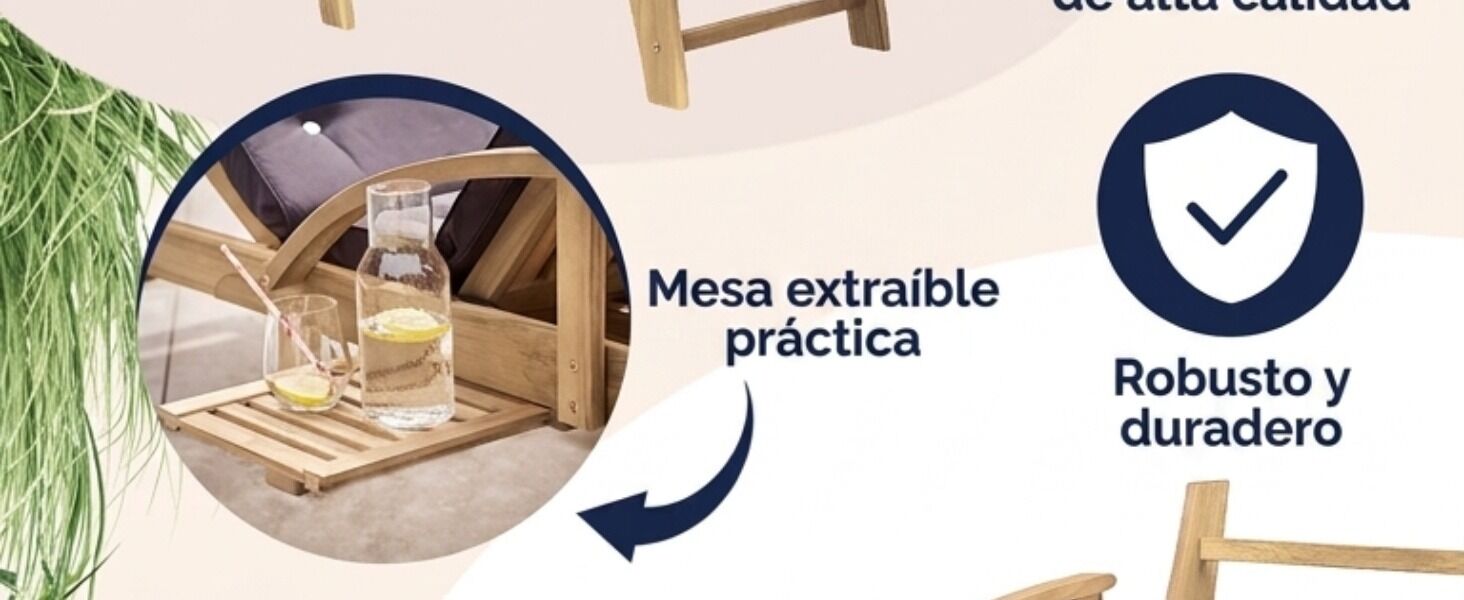 Gartenliege klappbar verstellbar Akazienholz Teak Optik Ausziehtisch Rollen