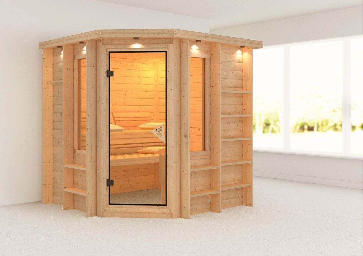 Karibu Massivholzsauna Cortona