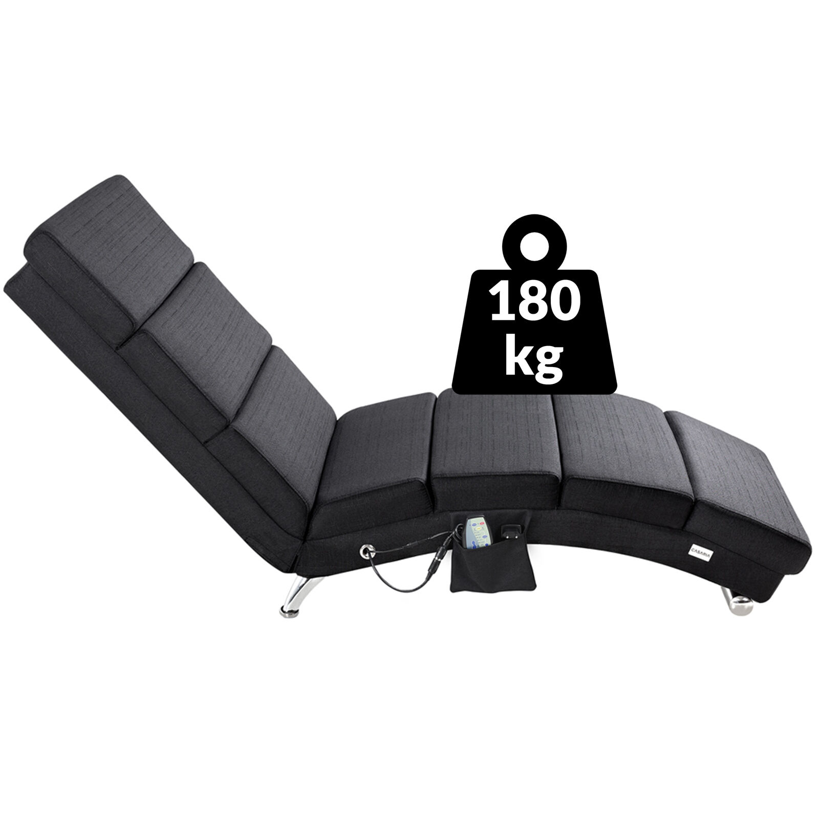 Relaxliege London Anthrazit mit Massage- + Heizfunktion