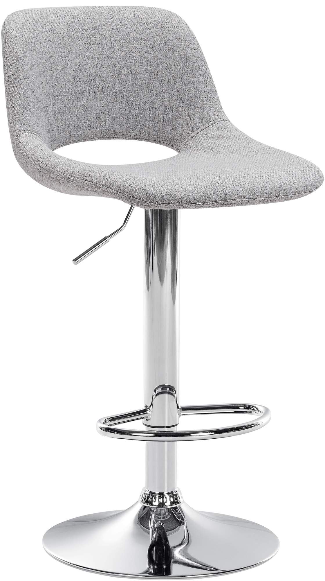 Barhocker Camden Stoff chrom, hellgrau