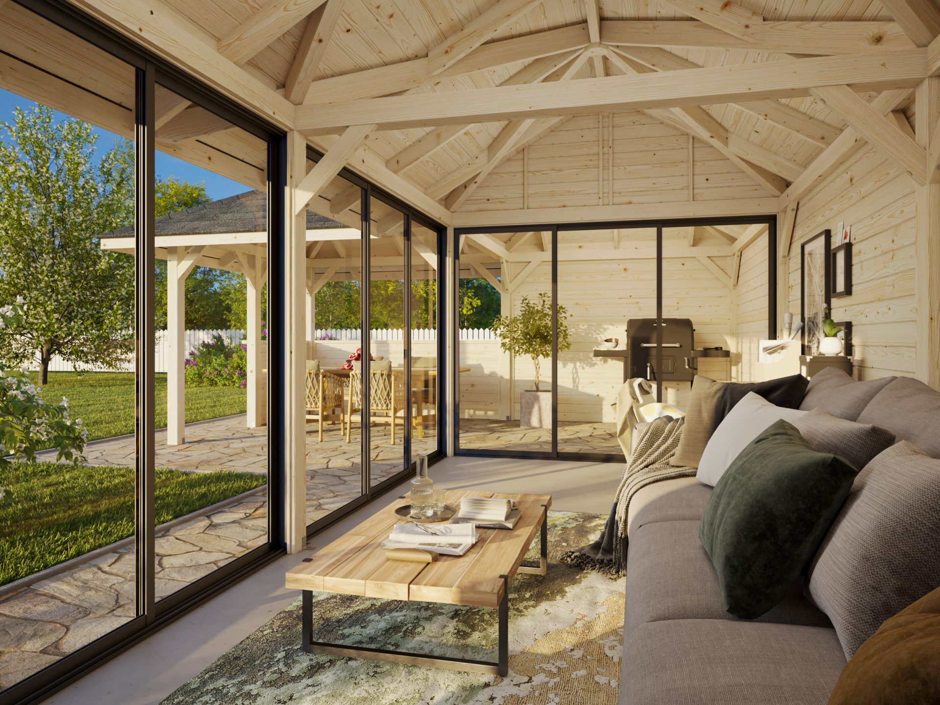Palmako Pavillon Bianca 33,2 m2 Set 220 Slide