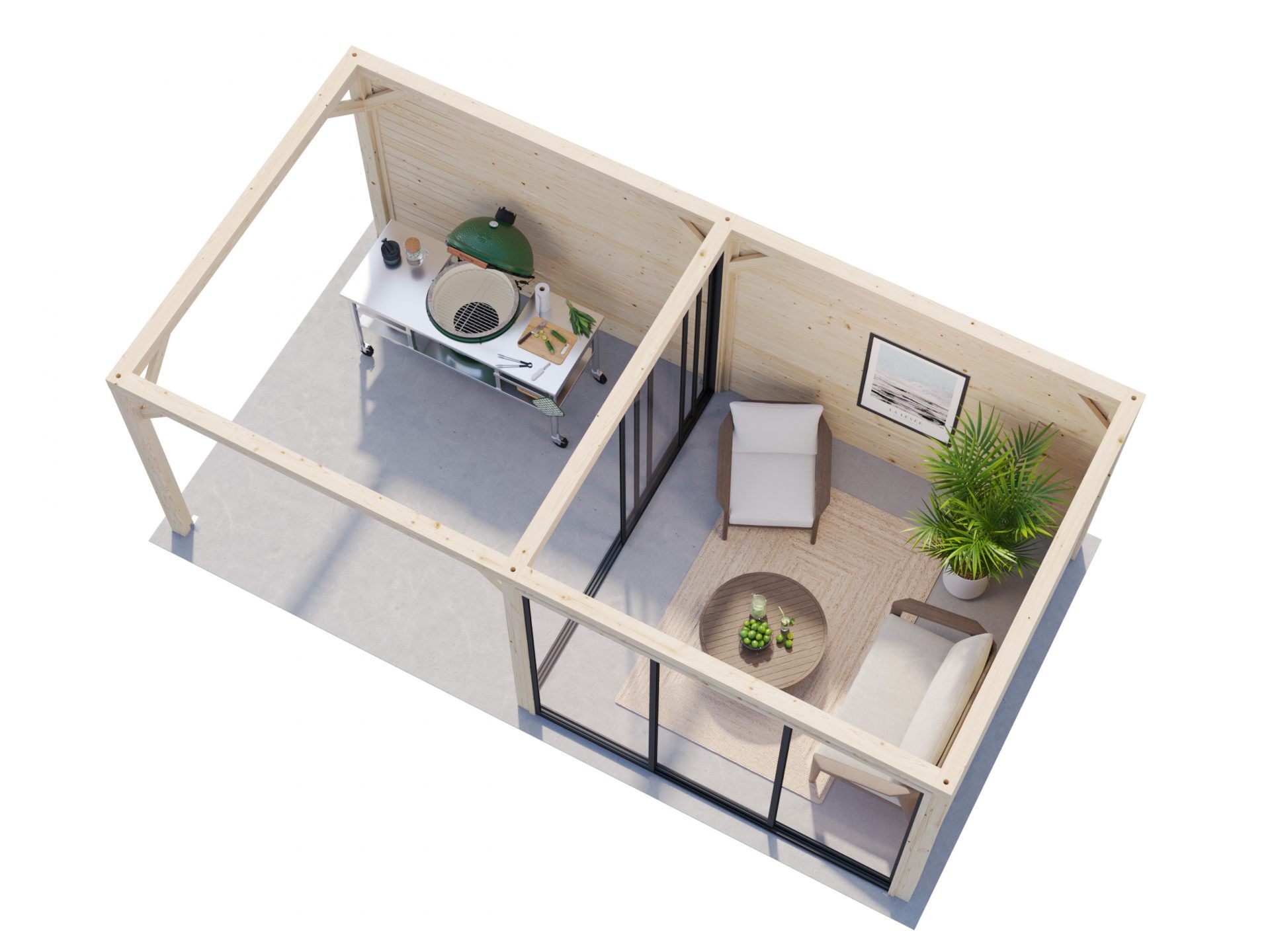 Palmako modernes Gartenhaus Lenna 16,6 m2 Set 405 Slide