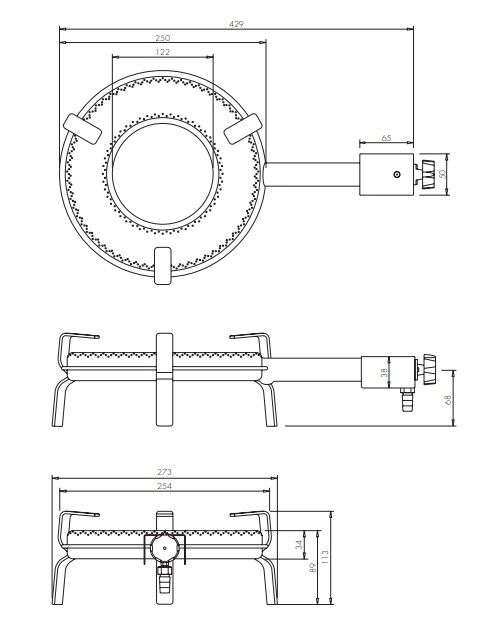 Gasbrenner 25cm für Grill und Paellapfannen