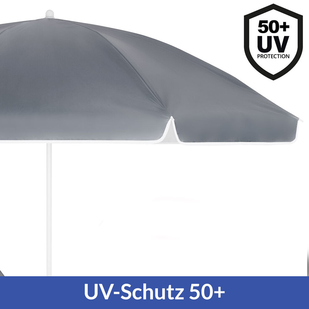Sonnenschirm Cyprus Anthrazit 180cm UV-Schutz 50+ Neigefunktion
