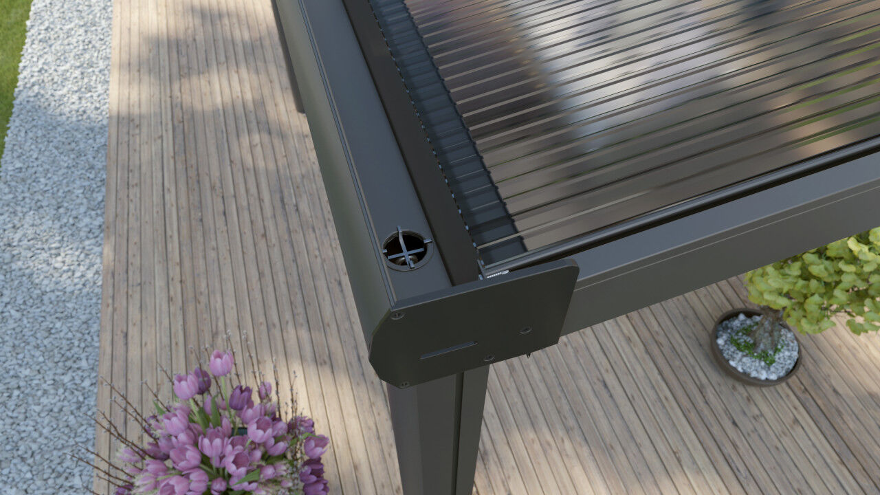 Aluminium Terrassenüberdachung Compact Line 304x250 cm Anthrazit