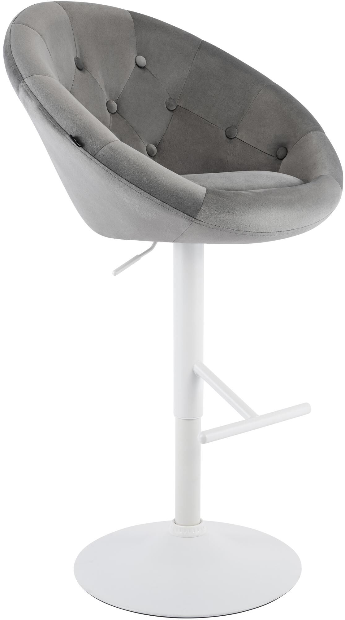 Barhocker London Samt weiß, grau