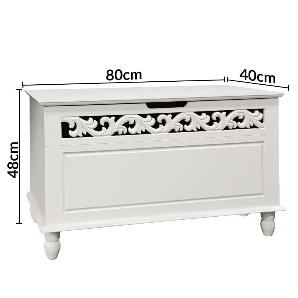 Holztruhe Jersey Weiß 80x40x48cm