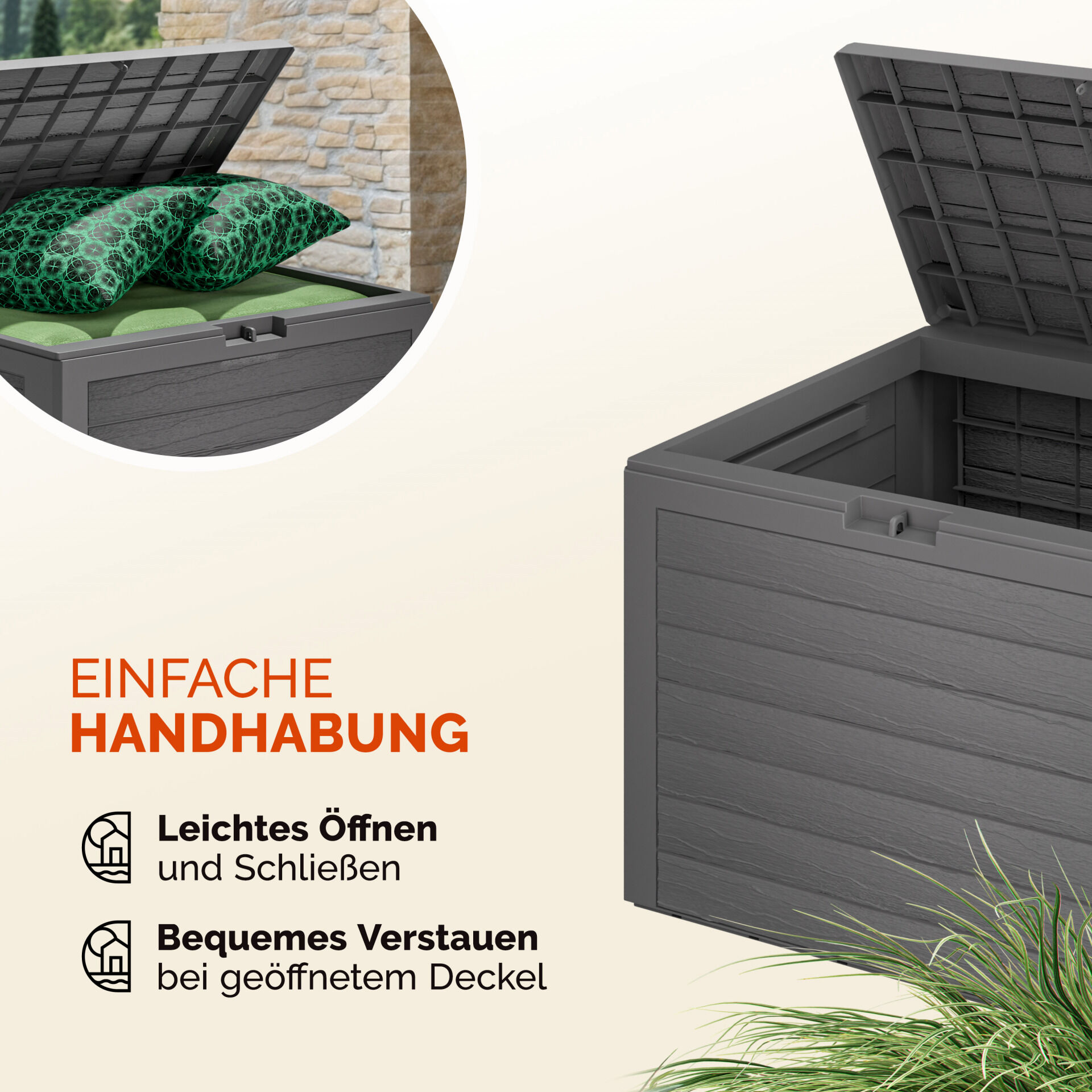 Auflagenbox Lille Grau 190L