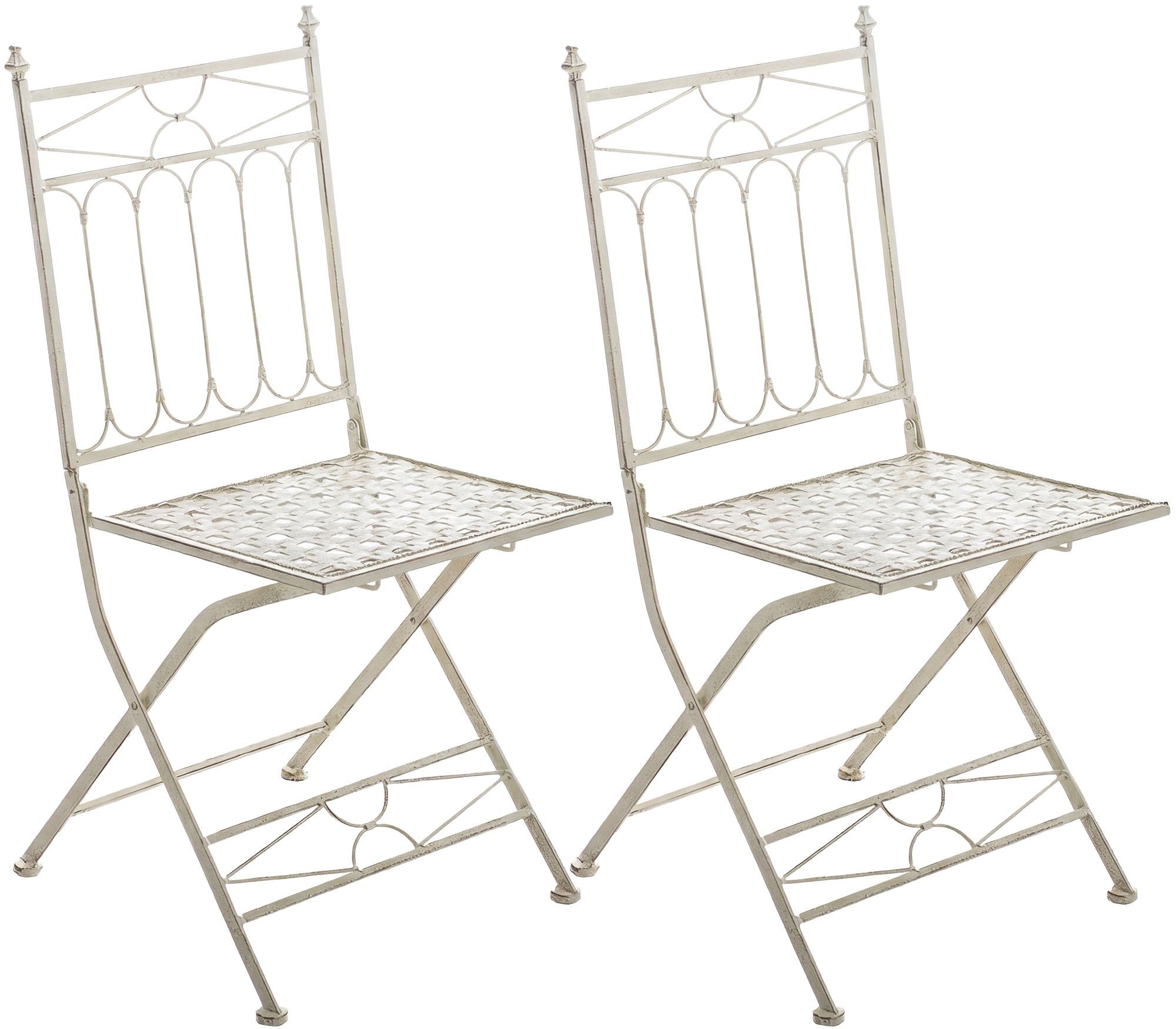 2er Set Klappstuhl Asina, antik-creme