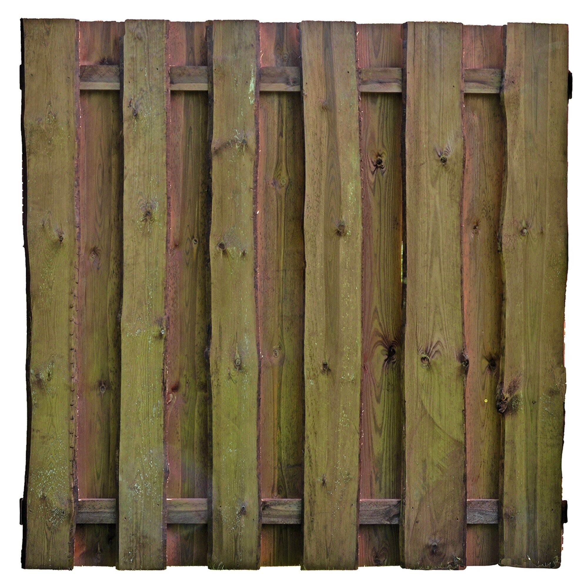 SEELAND-Serie kdi-braun, 180 x 180 cm, Bretter sägerau, ca. 16mm, Riegel 30/80 mm, mit Baumkante