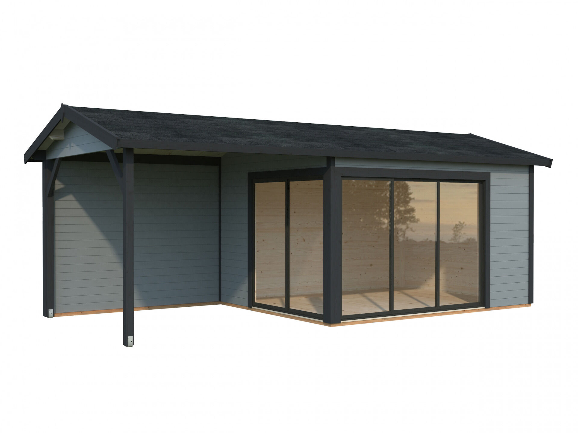 Palmako Gartenhaus Amanda 11,2+7,8 m2 Slide Plus
