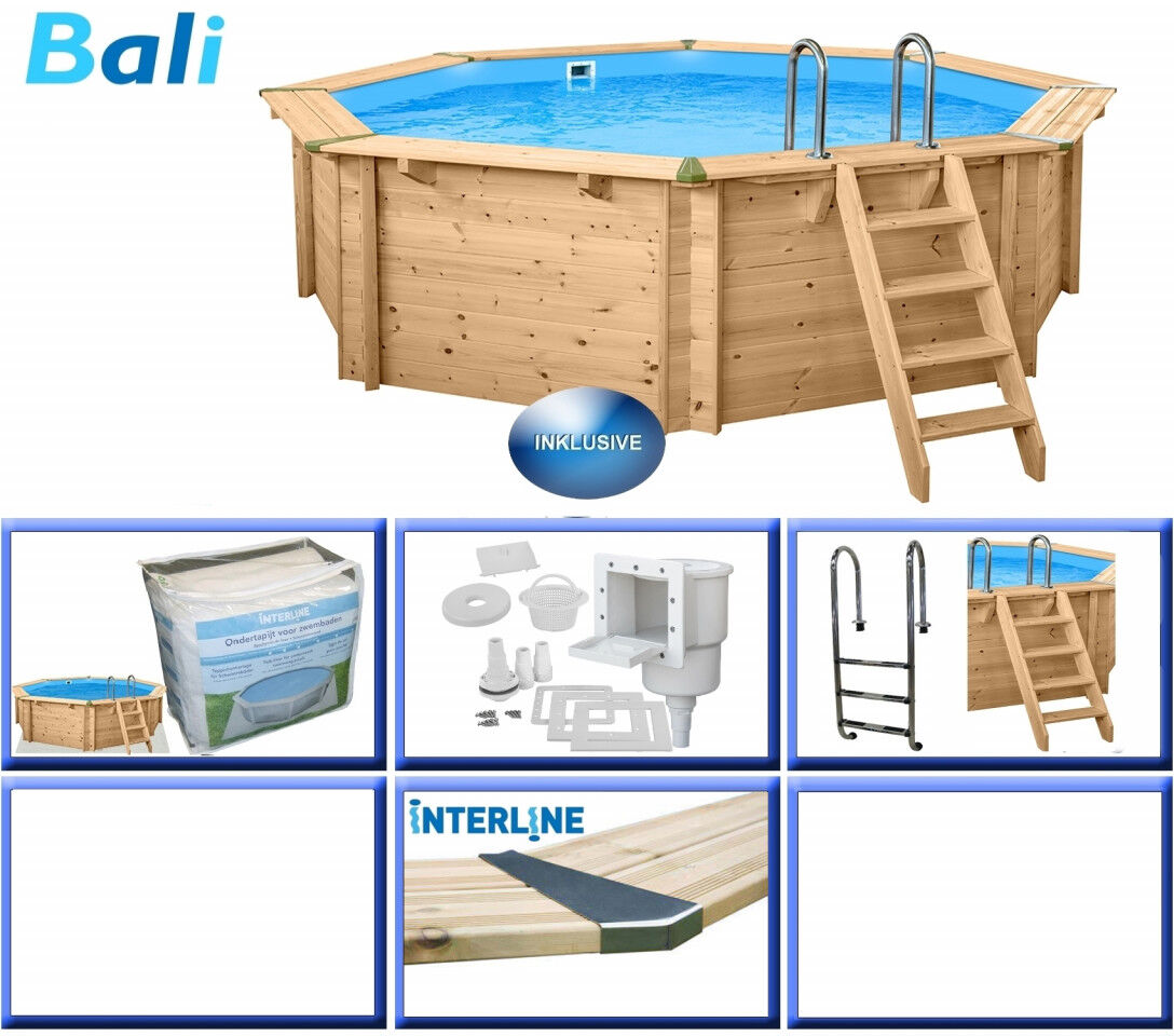 Interline Holzpool Bali Ø 440x136 cm