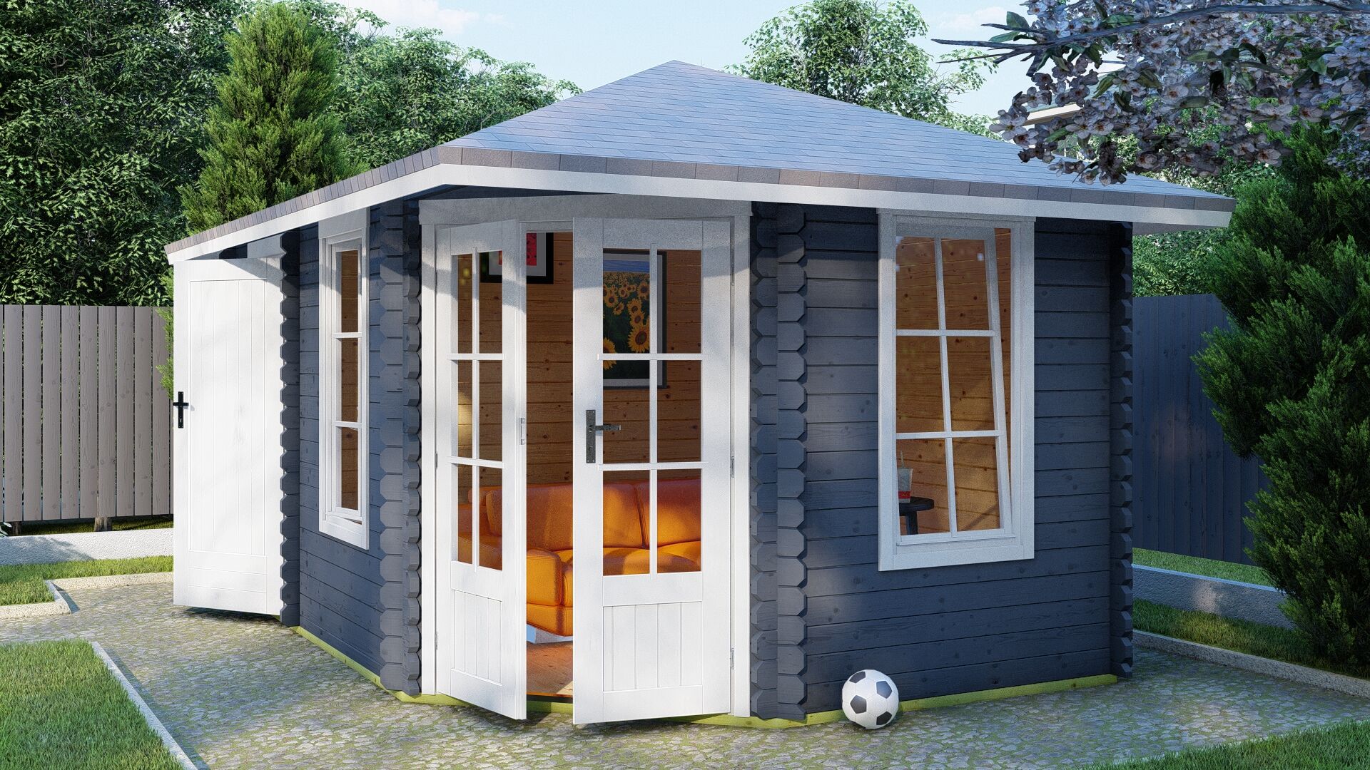 Gartenhaus Schweden 38 Frontansicht