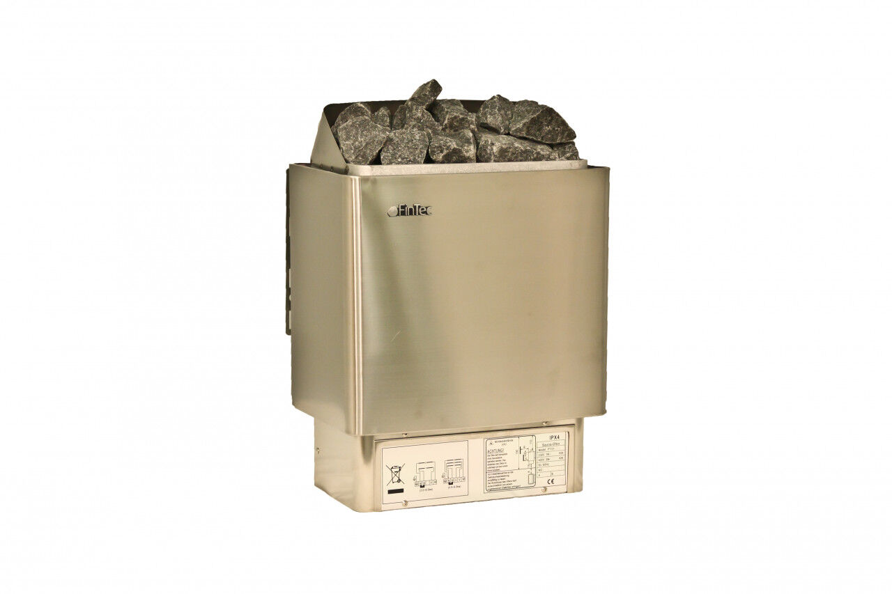 FinTec E- Saunaofen Set Irmina 9 KW, inkl. ext. Steuerung, Edelstahl Outdoor