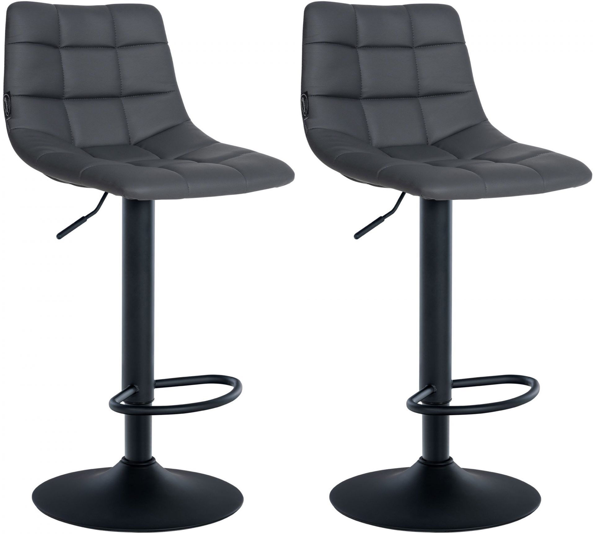 2er Set Barhocker Jerry Kunstleder schwarz, grau