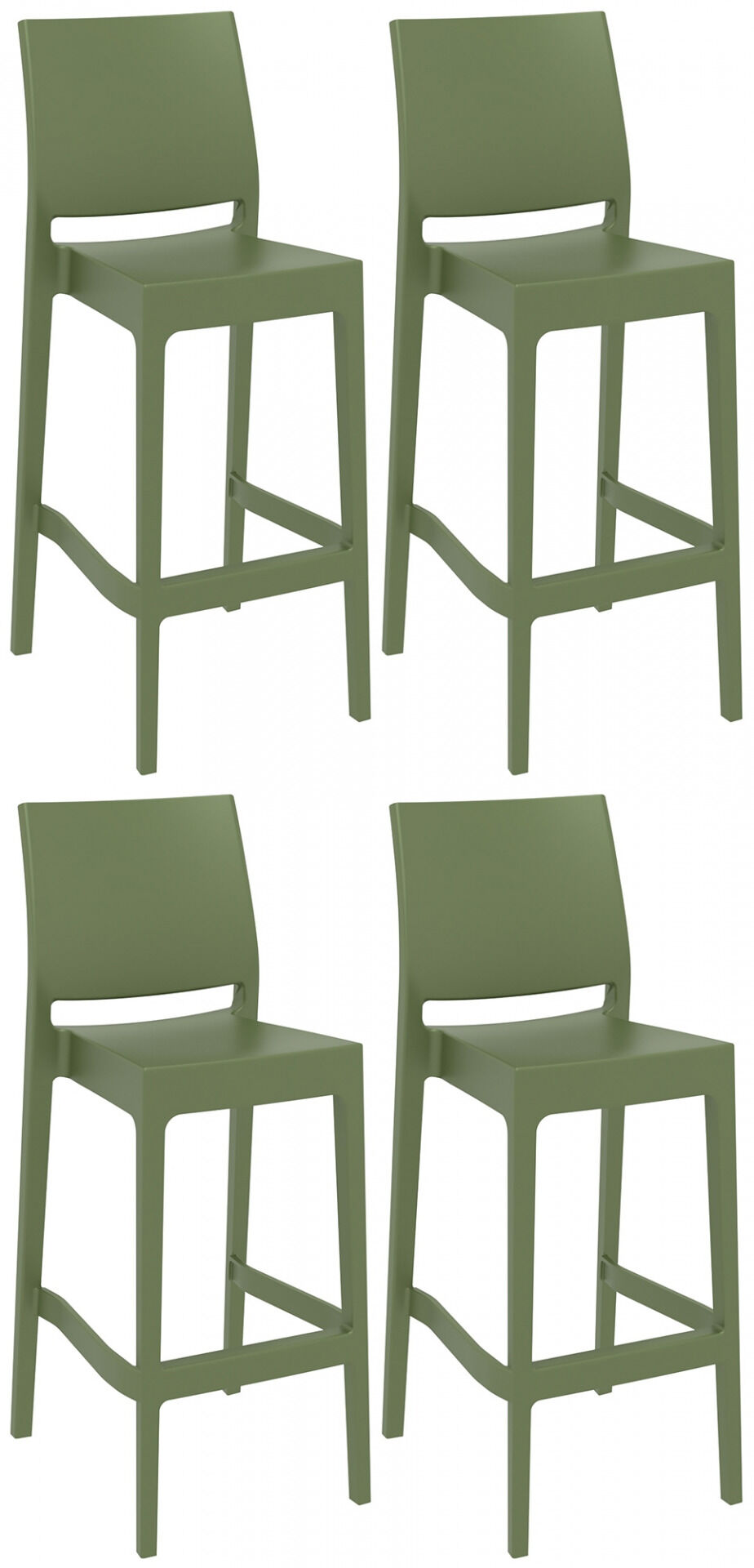 4er Set Barhocker Maya, oliv