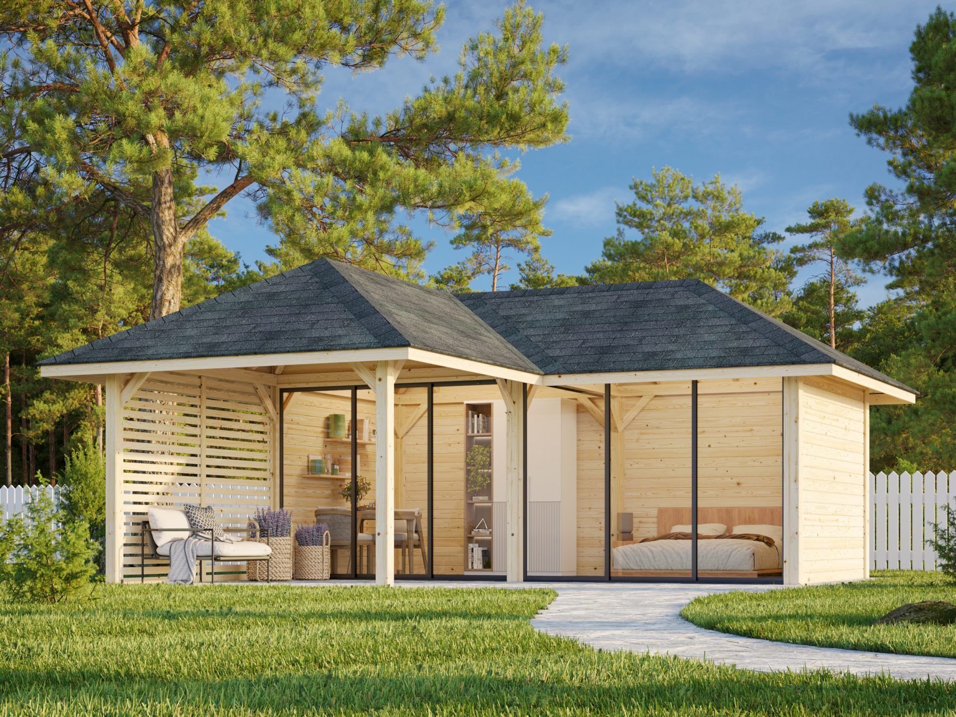 Palmako Pavillon Bianca 24,9 m² Set 513 Slide Plus