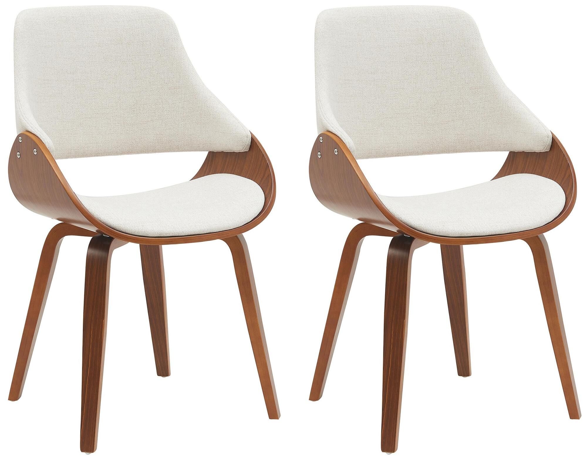 2er Set Esszimmerstuhl Vangale, walnuss/creme