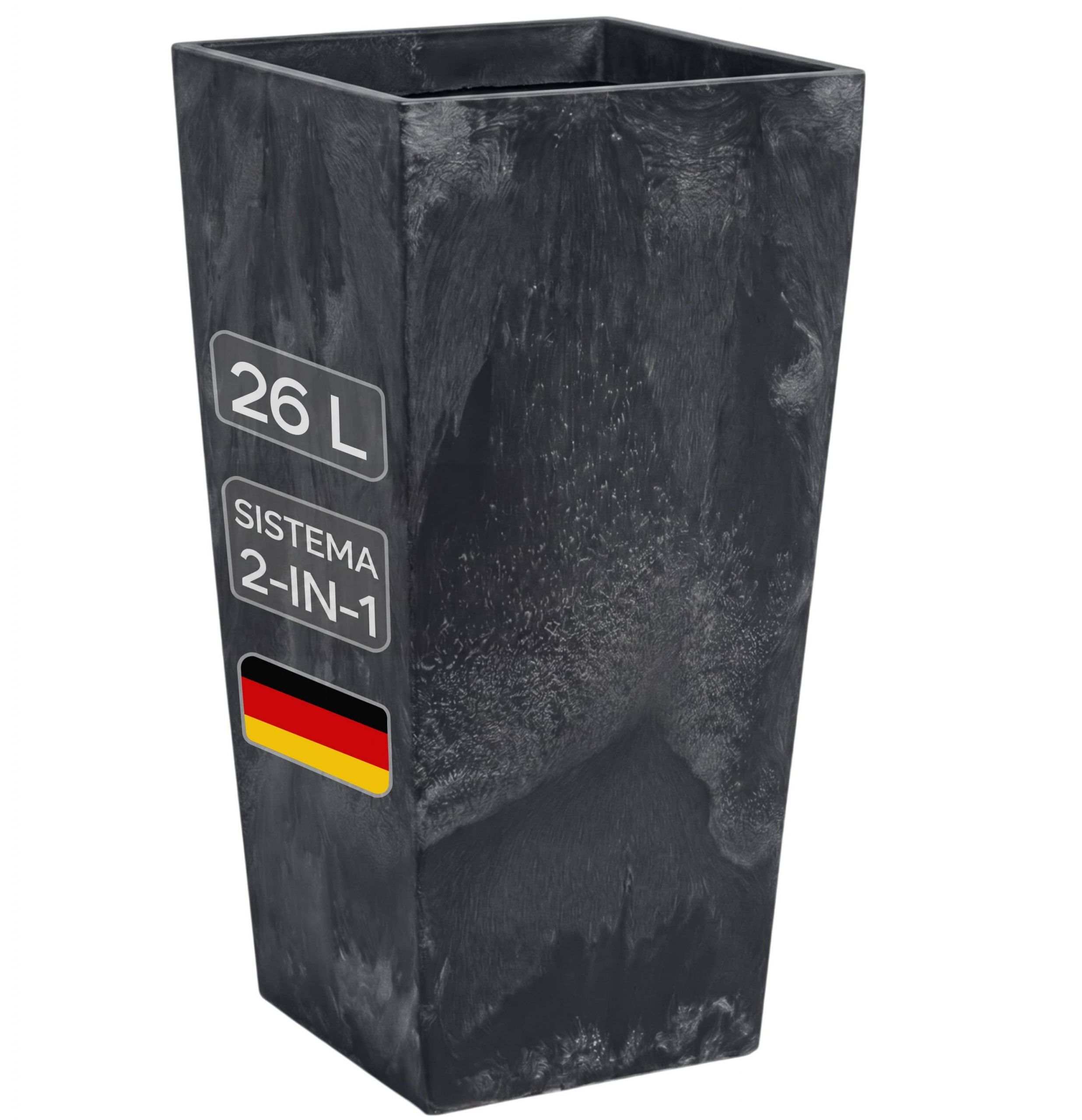Blumentopf Betonoptik Anthrazit 26L
