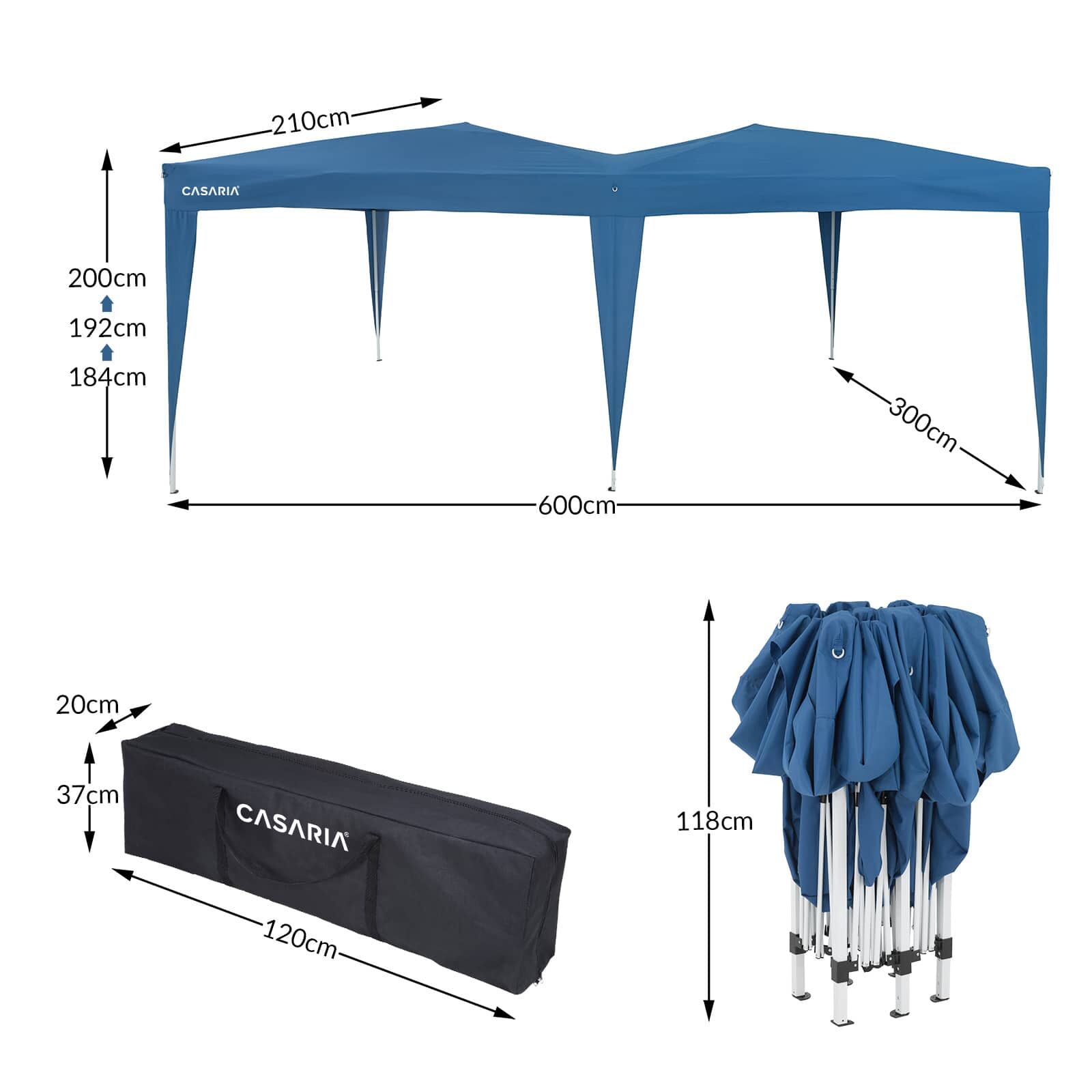 Faltpavillon Blau 3x6m UV-Schutz 50+