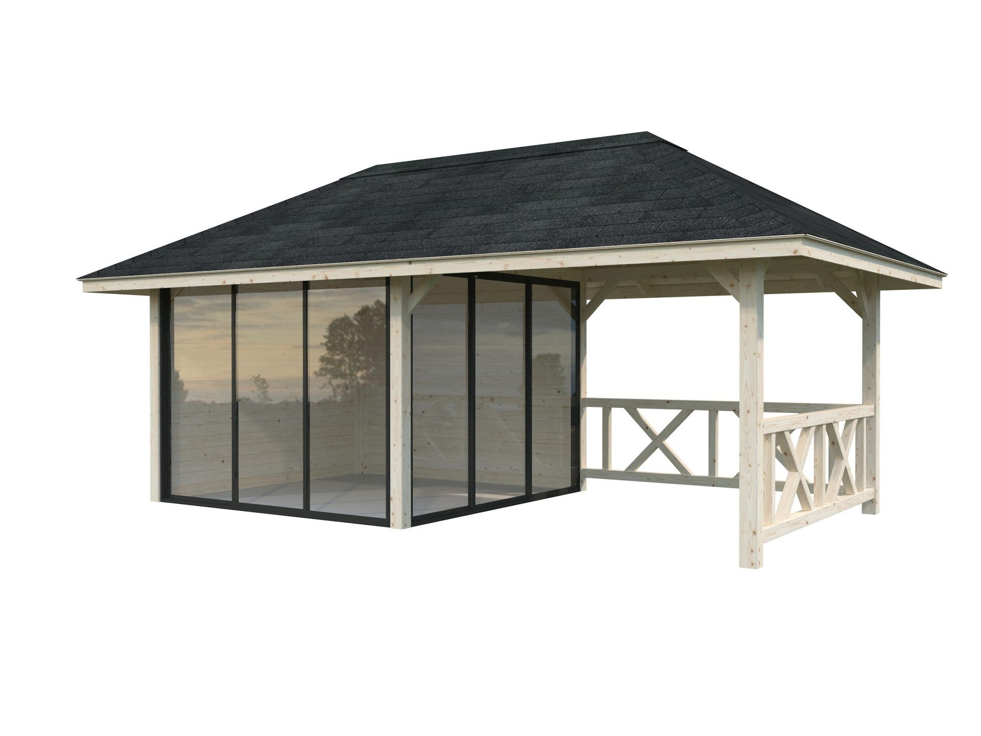 Palmako Pavillon Bianca 16,6 m2 Set 203 Slide