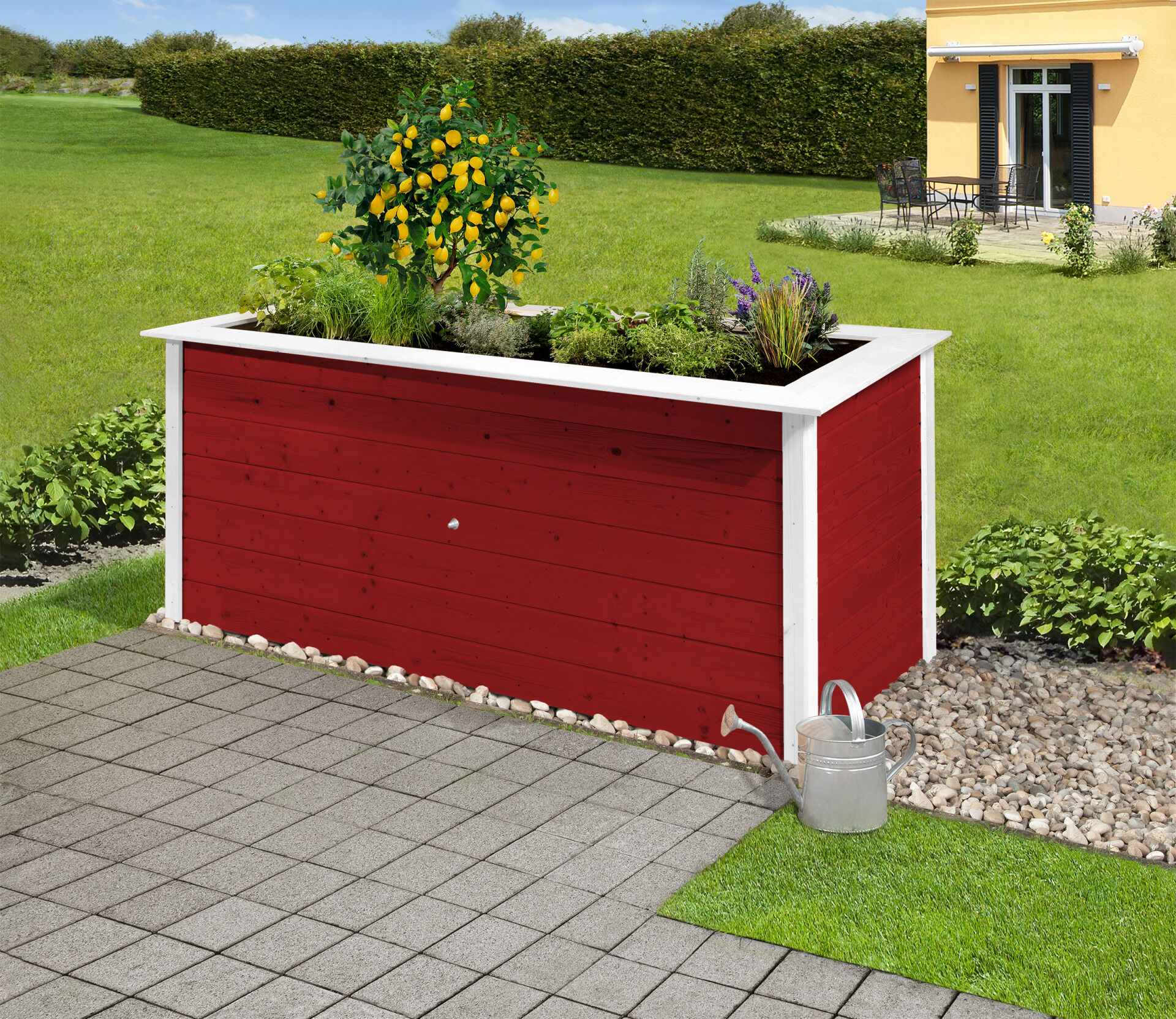 weka Profi-Hochbeet 669 C, schwedenrot/weiss, 28 mm
