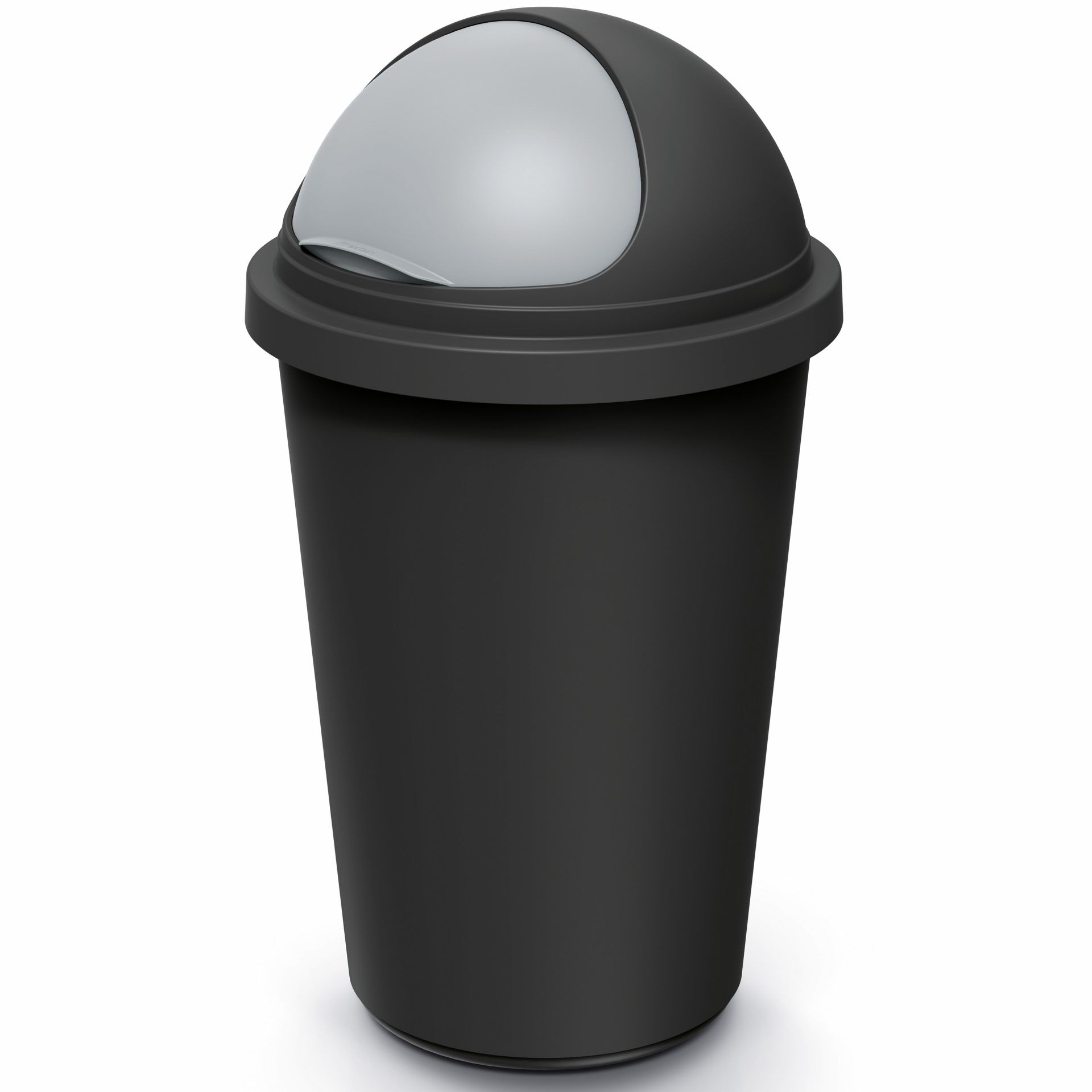 Mülleimer Schwarz/Grau Kunststoff 50L
