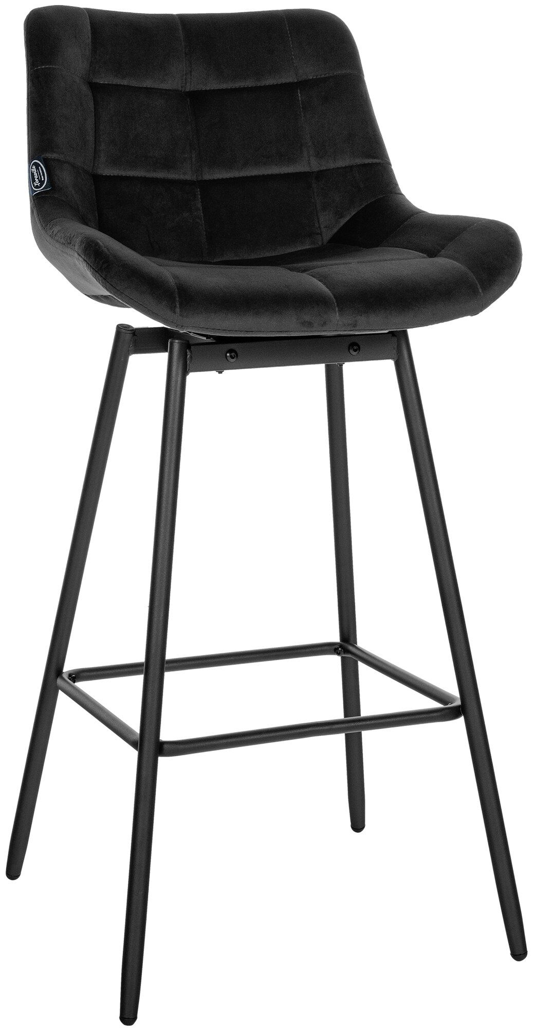 Barhocker Weston Schwenkbar Samt, schwarz