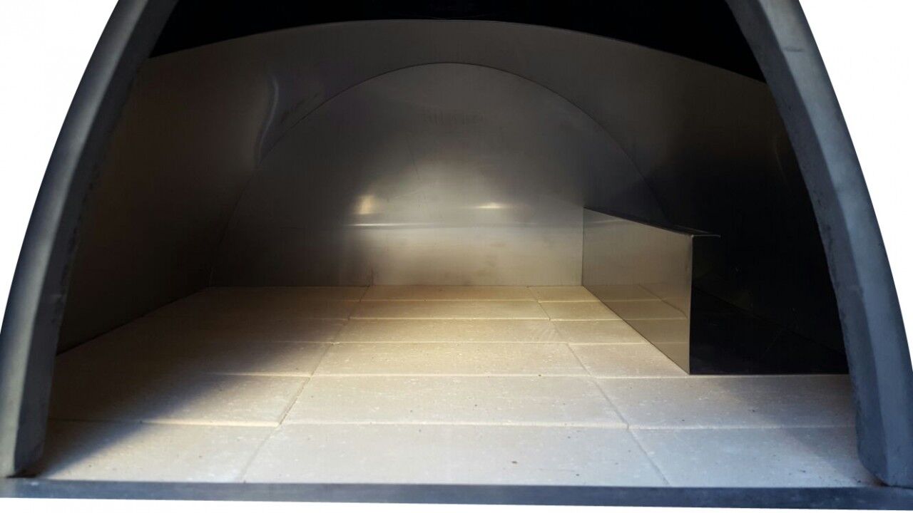 Mobiler Steinofen Maximus schwarz inkl. Kaminrohr und Regenhut aus Feueraluminium, ohne Ofenzubehör, ohne Zubehörset, ohne Grillzubehör, ohne fahrbares Gestell