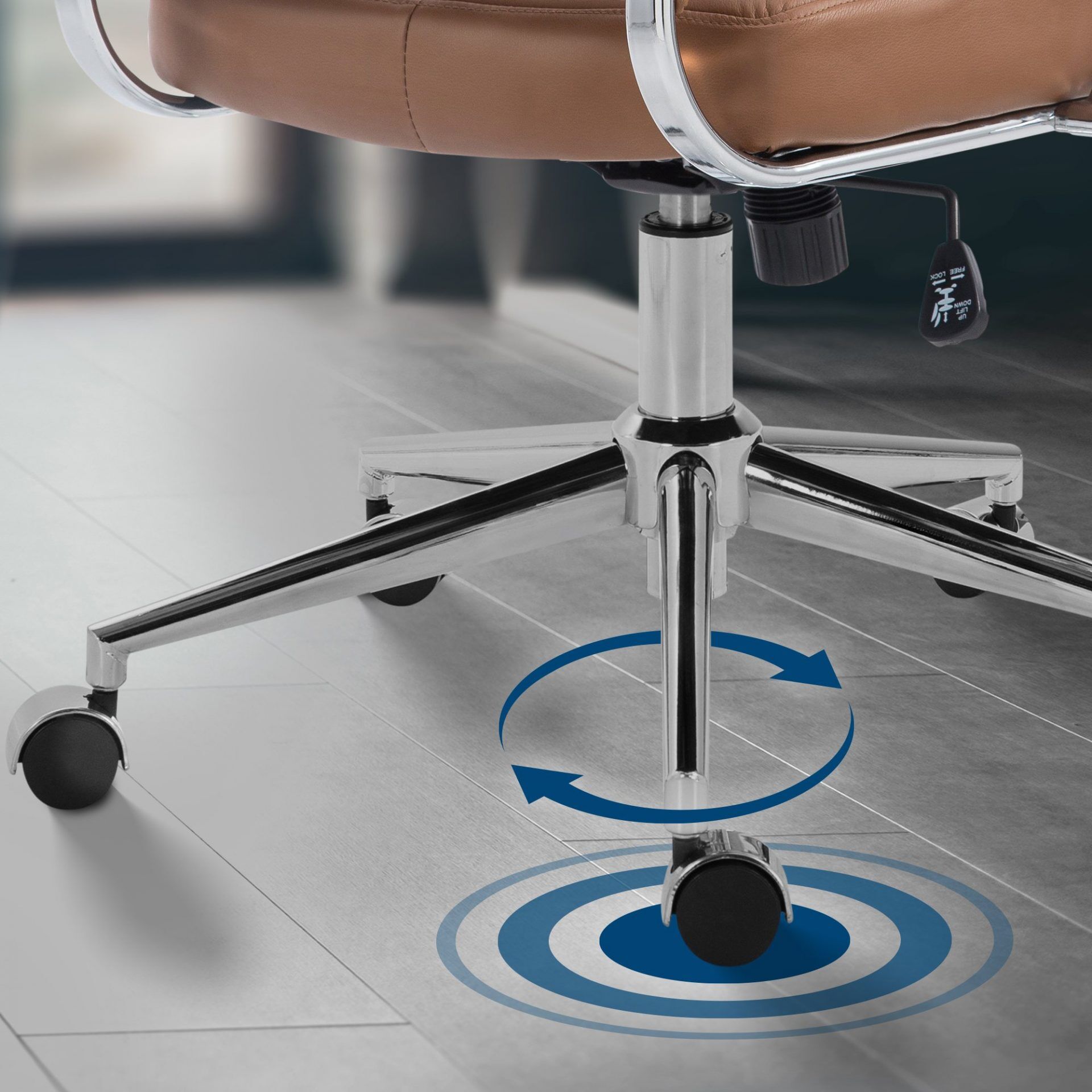 Bürostuhl Oakland Kunstleder, hellbraun