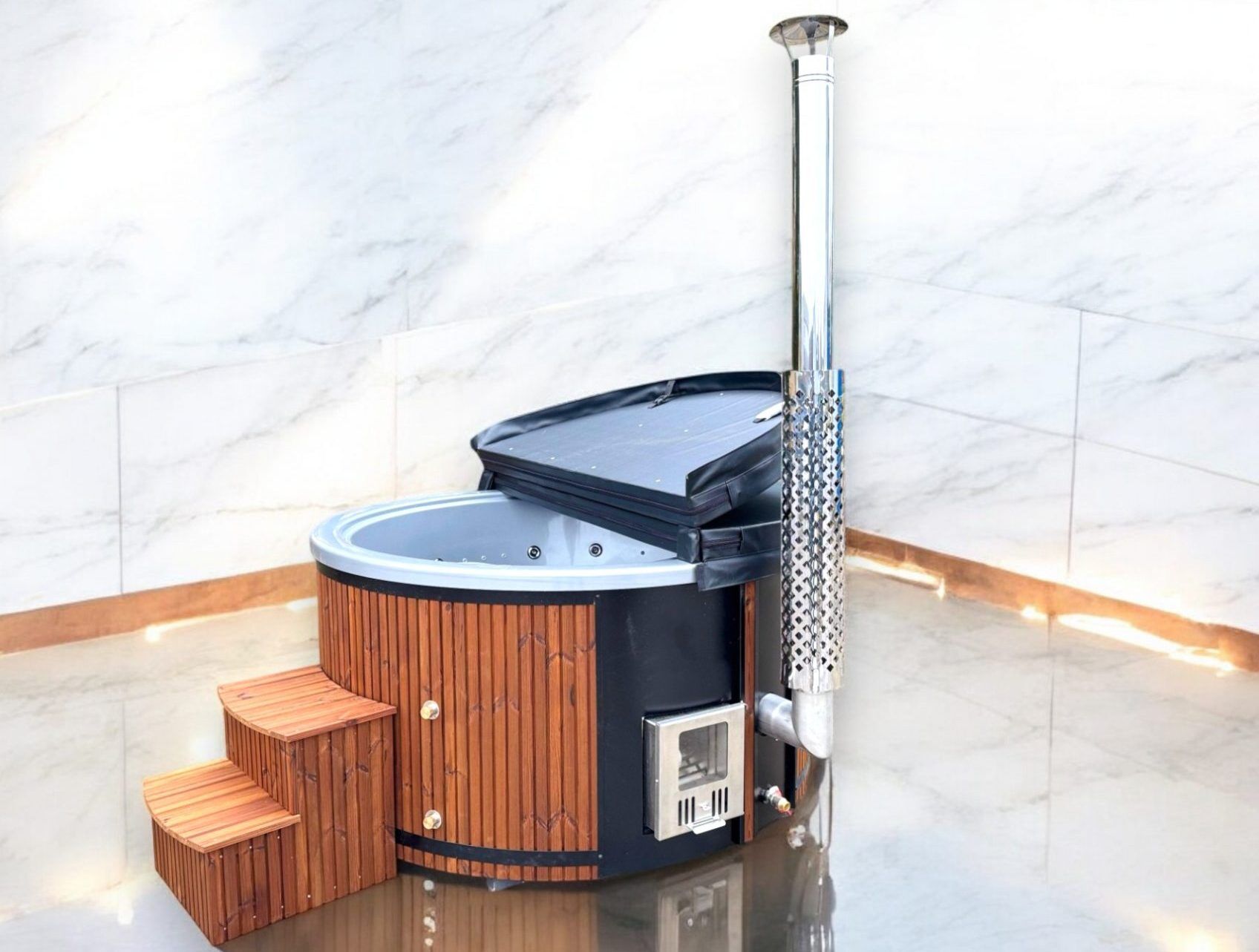 Badefass Classic SET Thermoholz mit Holzofen