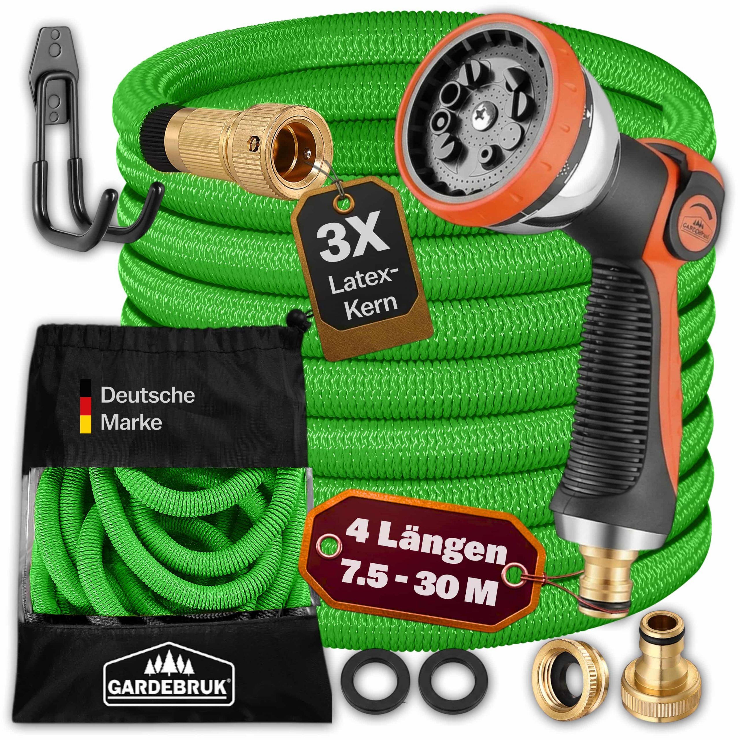 Gartenschlauch Grün 15m flexibel