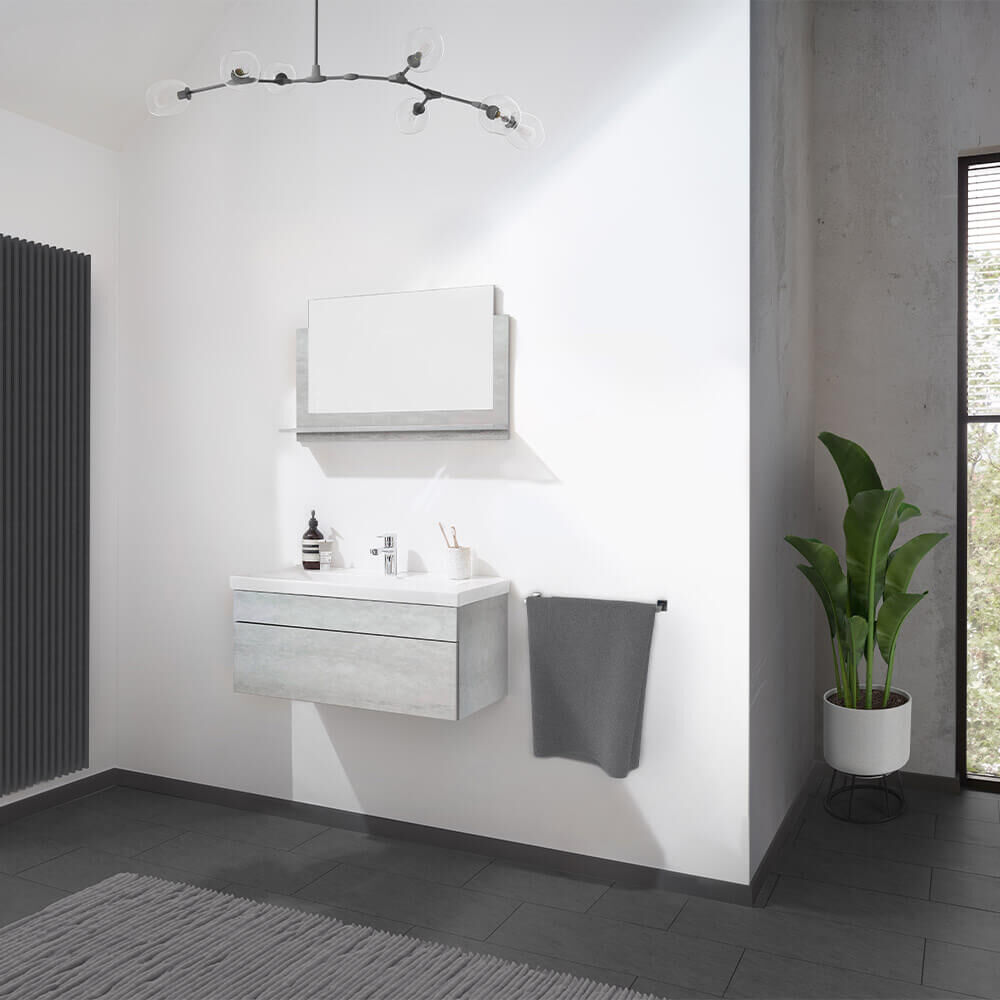 Badmöbel Komplettset WANGEROOGE BIG M - Grau