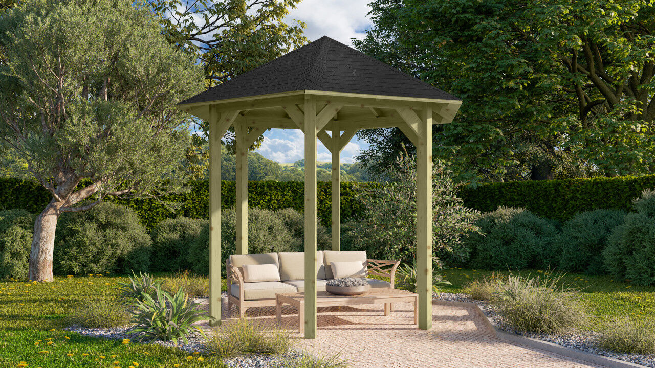 Pavillon Lissabon SET kdi mit Schindeln schwarz