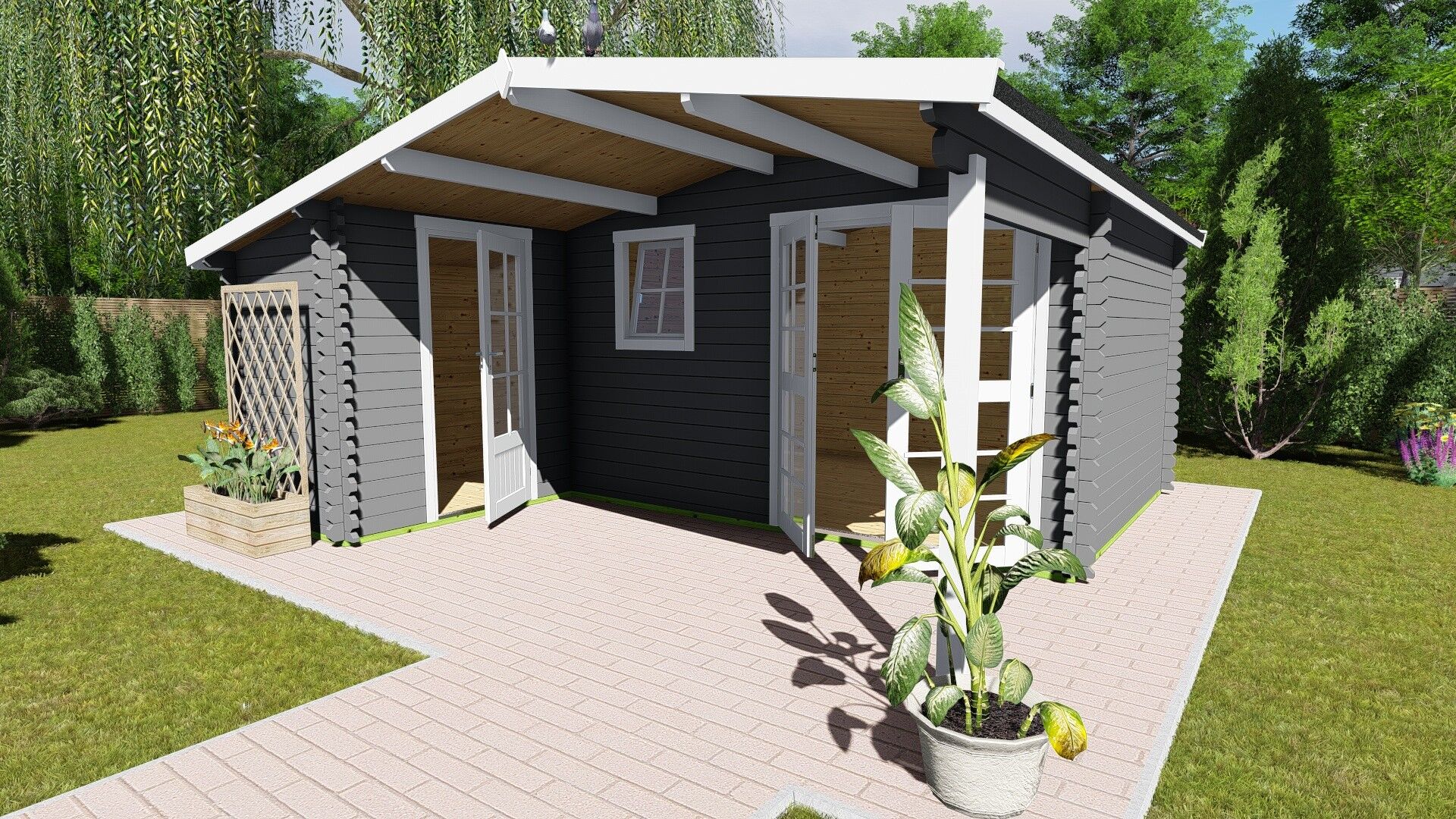 Gartenhaus Schweden 33 Seitenansicht rechts