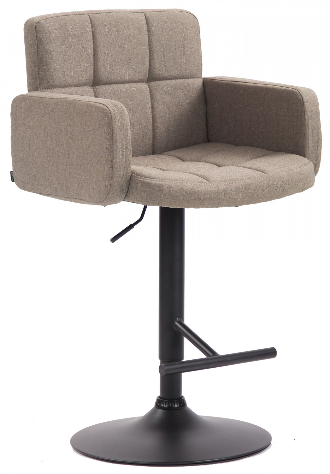 Barhocker Los Angeles, Stoff schwarz, taupe