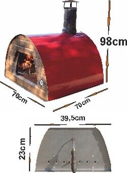 Mobiler Steinofen Maximus schwarz inkl. Kaminrohr und Regenhut aus Feueraluminium, ohne Ofenzubehör, ohne Zubehörset, ohne Grillzubehör, ohne fahrbares Gestell