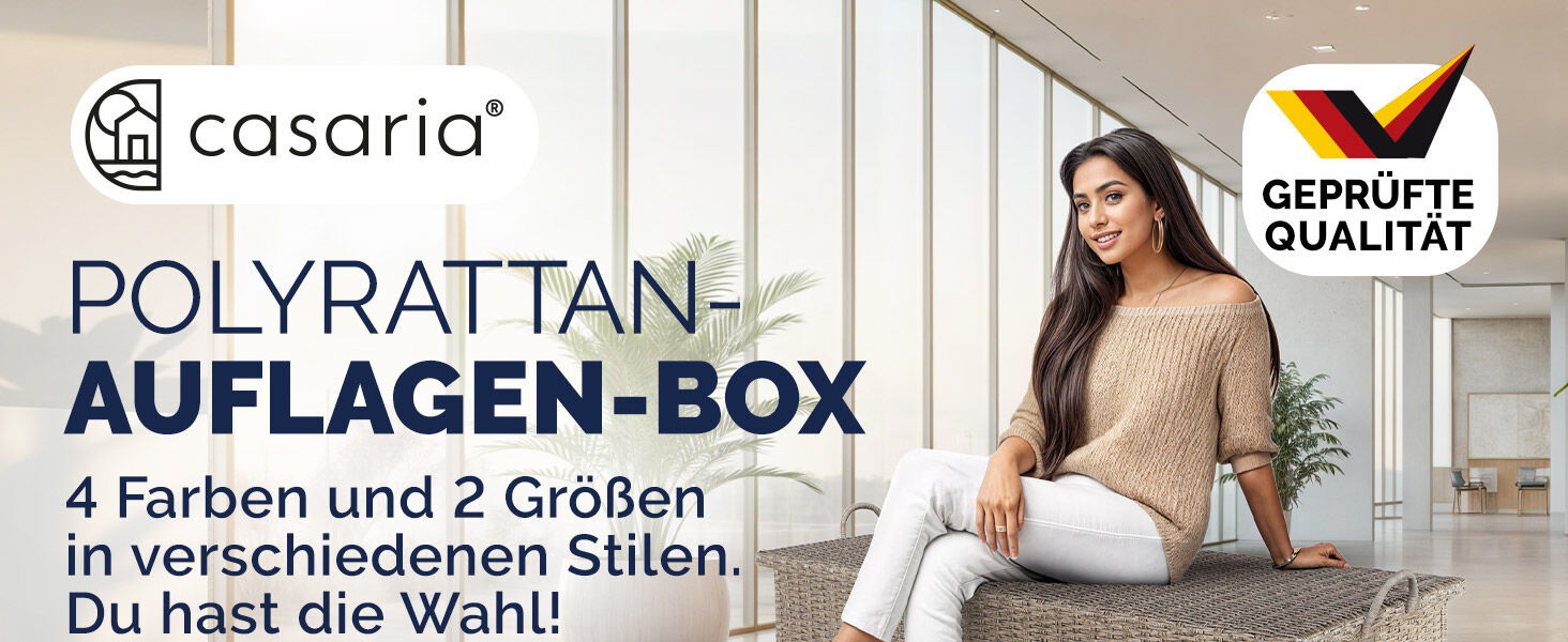 Gartenbox Polyrattan 625L Schwarz wasserdicht mit Rollen + Schlossvorrichtung