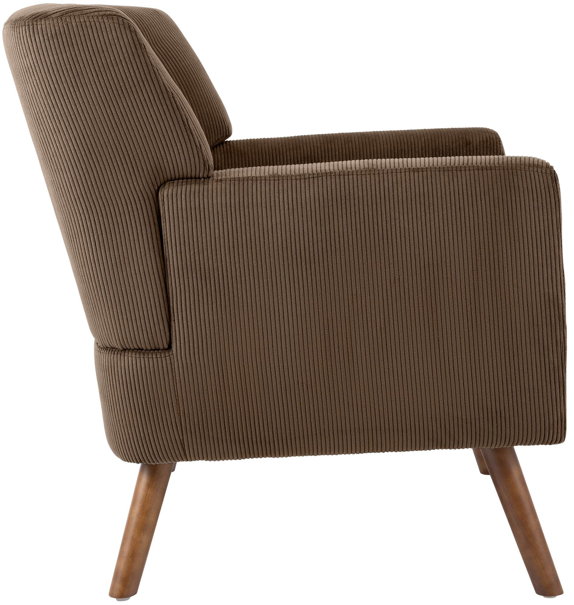 Sessel Kioni Cord, dunkelbraun