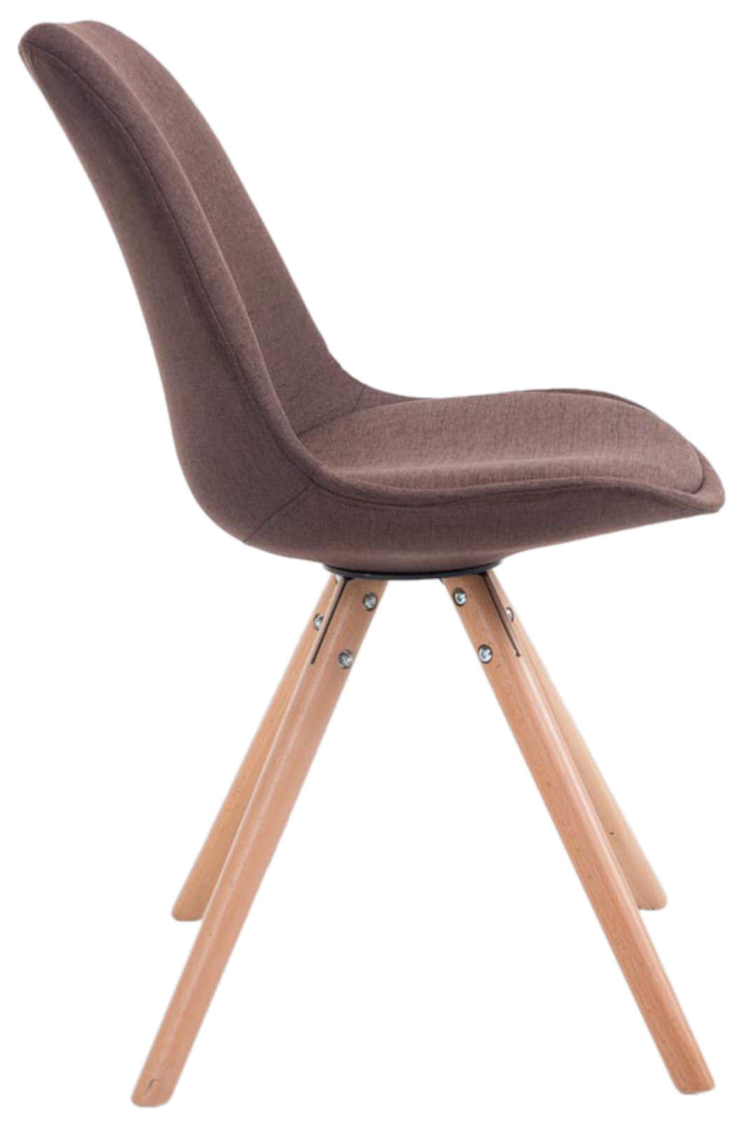 4er Set Stühle Toulouse Stoff Natura Rund, braun