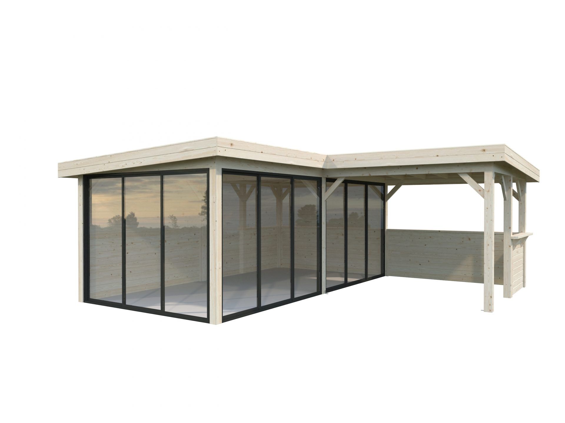 Palmako modernes Gartenhaus Lenna 24,9 m2 Set 423 Slide