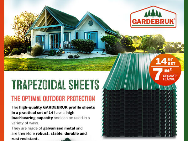 Trapezblech 14er-Set Grün 110x46cm