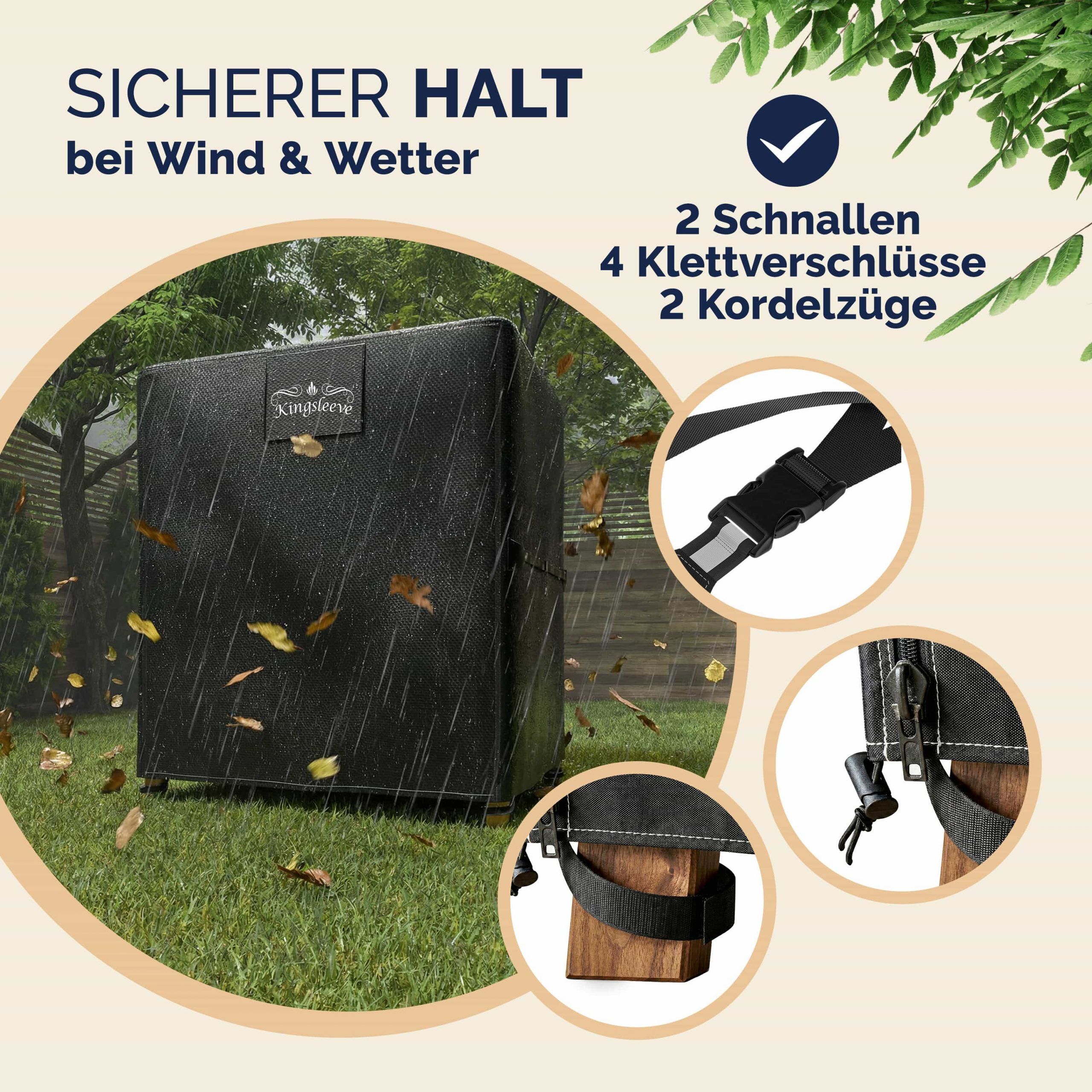 Abdeckplane Strandkorb Anthrazit 135x105x175/140cm 9100mm Wassersäule