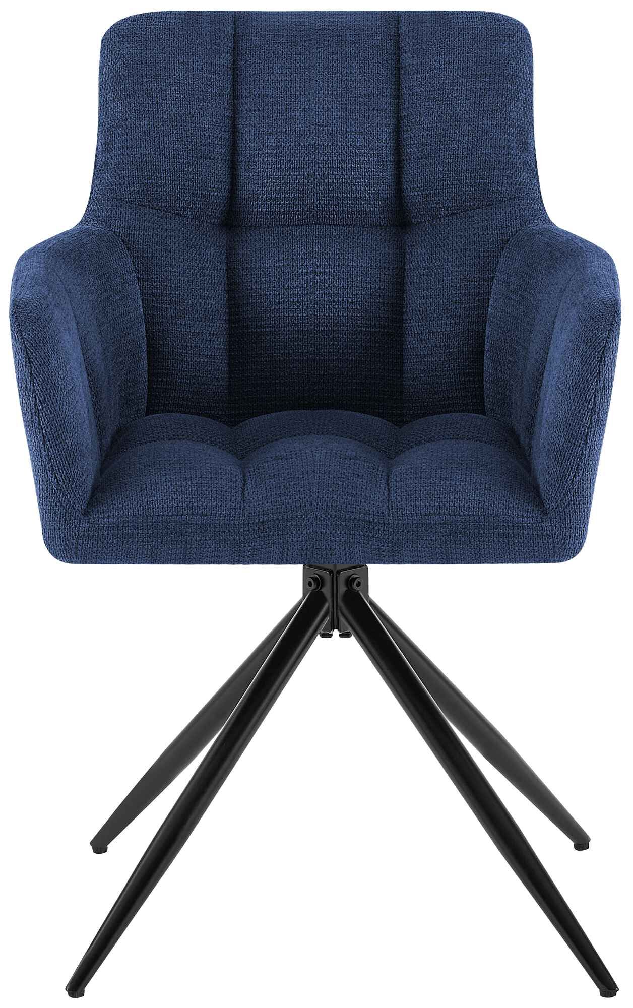 2er Set Esszimmerstuhl Jonah Stoff, dunkelblau